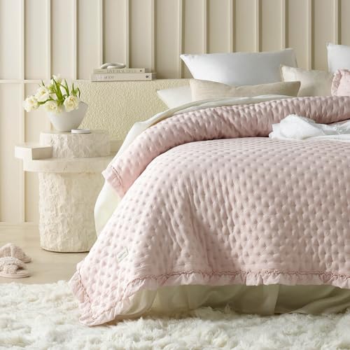 ROOM99 Molly Elegant Pink Bedspread 200 X 220 Cm - Versatile Blanket