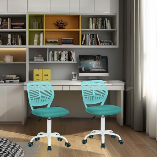 Sedia Ufficio Ergonomica FurnitureR Girevole Con Altezza Regolabile - Colore Rosa Senza Braccioli
