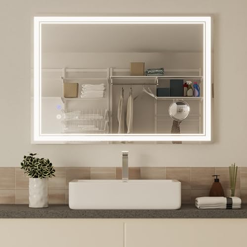 Mondeer 600 X 800 mm Bathroom Mirror with LED Lights, Illuminated Wall ...