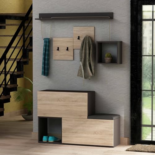 Dmora Caph Entrance Cabinet, Coat Rack, Composition for Lobby ...