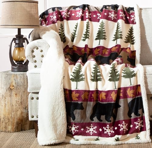 Carstens, Inc. Sprei deken, fleece imitatiebont, Buffalo, Large
