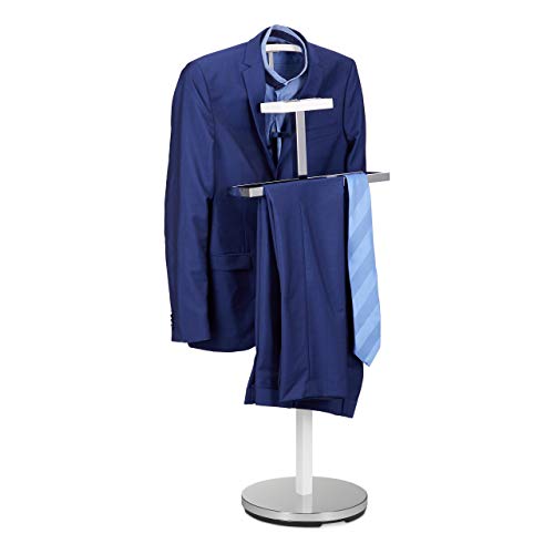Relaxdays Valet Stand for Men, Coat Rack Stand Metal, Freestanding ...