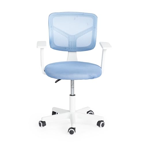 FurnitureR Ergonomic Adjustable Height Swivel Rolling Computer Executive Chair for Home Office Study, Rosa, Metallo, 44 x 40 x 74-87 cm