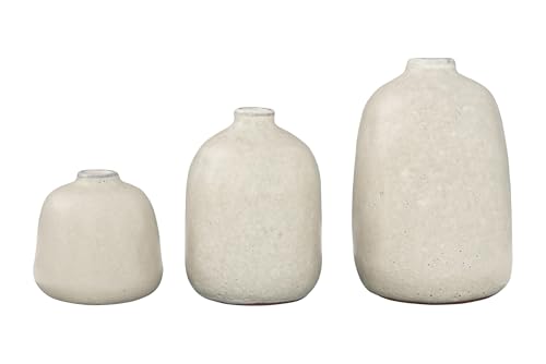 Set Di 2 Vasi In Terracotta Creative Co-Op - Bianco, Misure Piccola E Grande, 7,6cm E 10,2cm