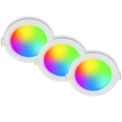 BRILONER - Set of 3 LED recessed downlights 230V with Remote Control ...