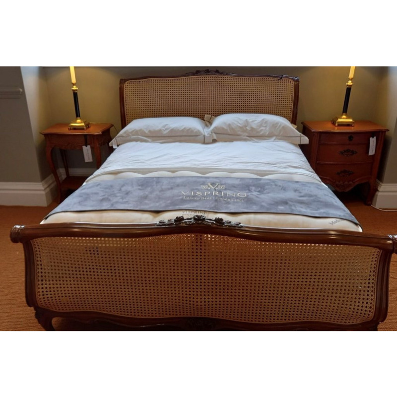 Louis XV Caned Bedstead King Size Ex Display King 150 x 200cm