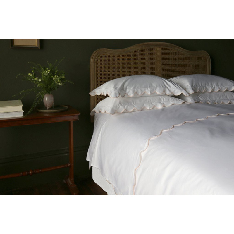 Scallop Duvet Cover King 230cm x 220cm 5ft White White by And