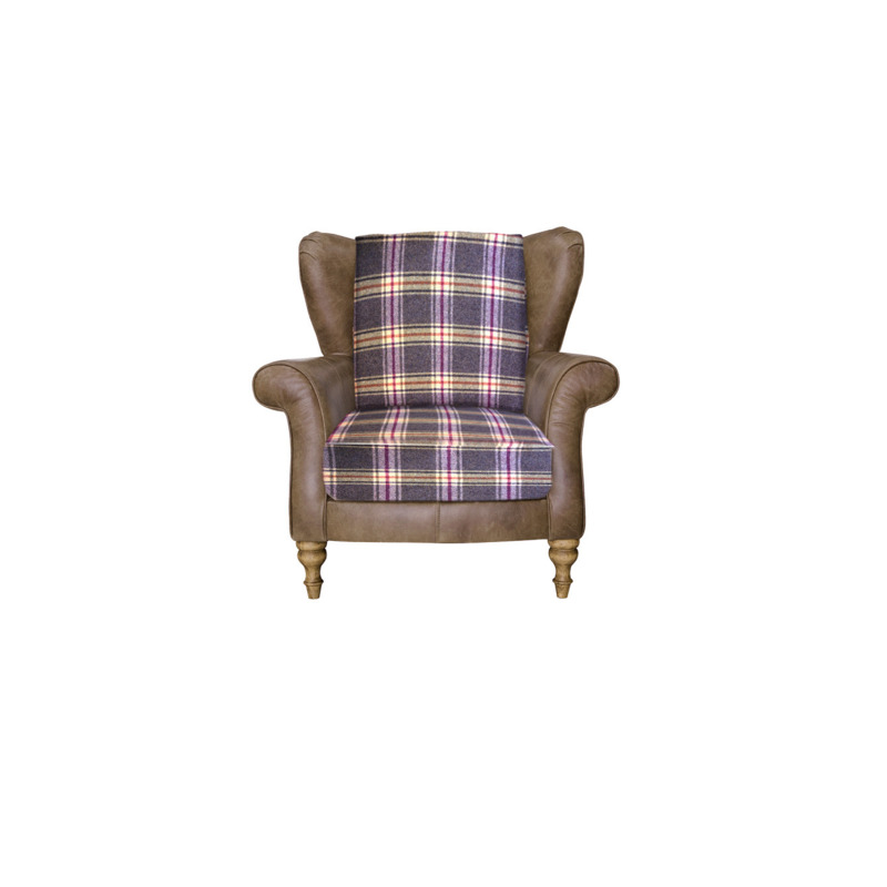 Alexander & James Blake Wing Chair Satchel Pepper / Eltham Seaglass