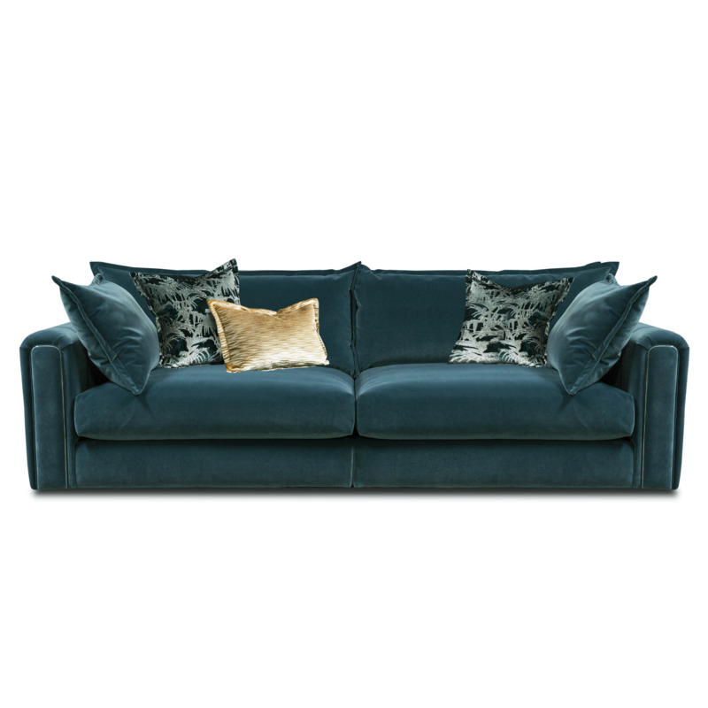 Alexander & James Summerton Velvet 4 Seater Split Sofa Plush Asphalt by Andersons of Inverurie