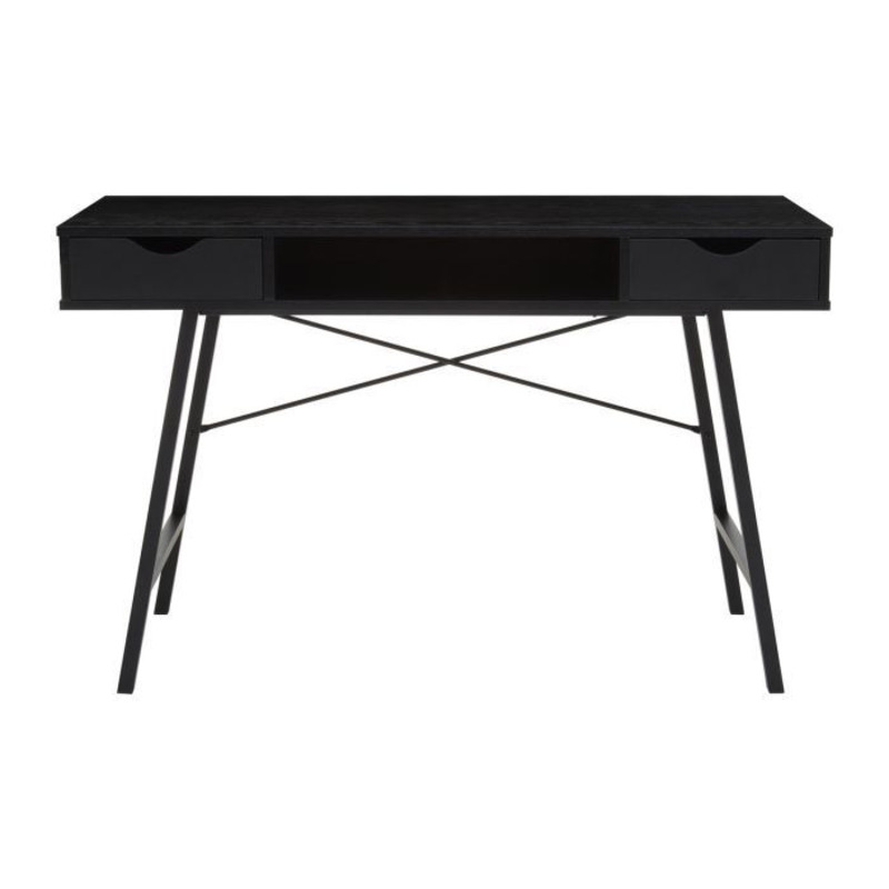 Bradbury Two Drawer Black Oak Veneer Desk by Andersons of Inverurie