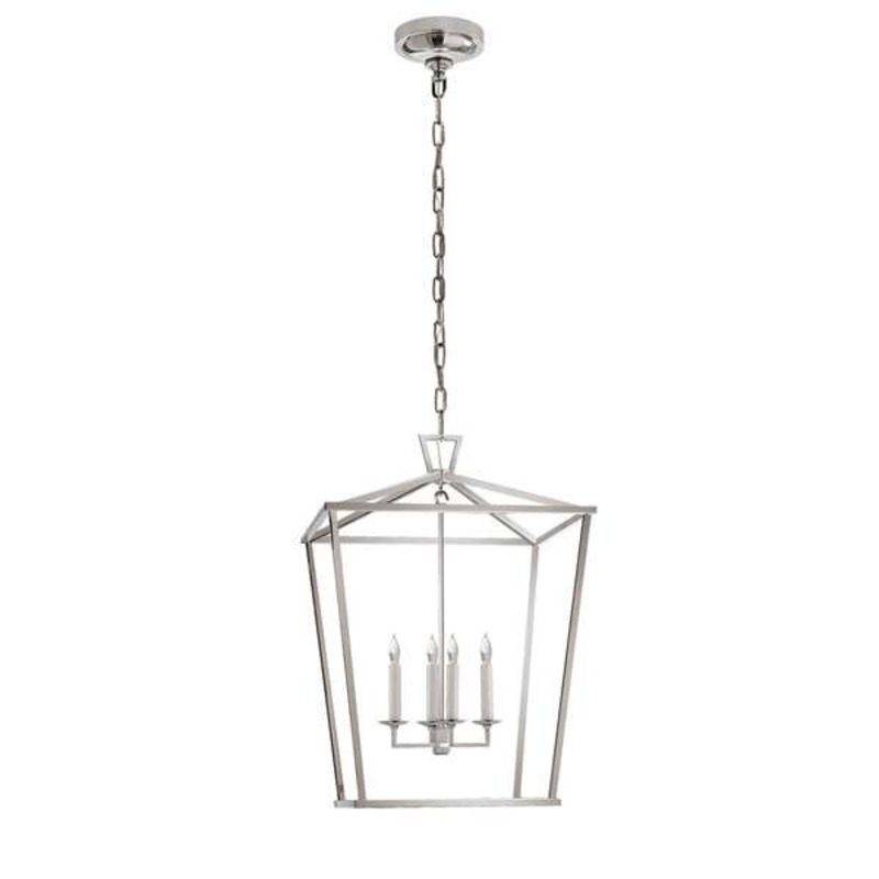 Darlana Small Lantern Pendant Light - Polished Nickel, Pendant Light ...
