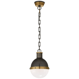 Hicks Small Pendant Light - Bronze And Hand-Rubbed Antique Brass, Light, Small - Andrew Martin