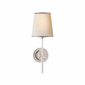 Bryant , Wall Light, Polished Nickel with Silver Trim Shade - Andrew Martin