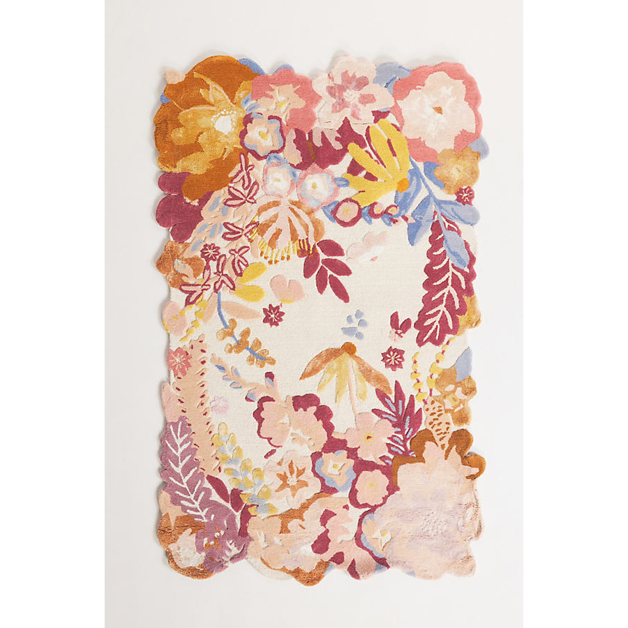 アンソロポロジー新品Tufted Jardin Rug 花柄ラグ 61×91cm Tufted Jardin Rug | AnthroHome