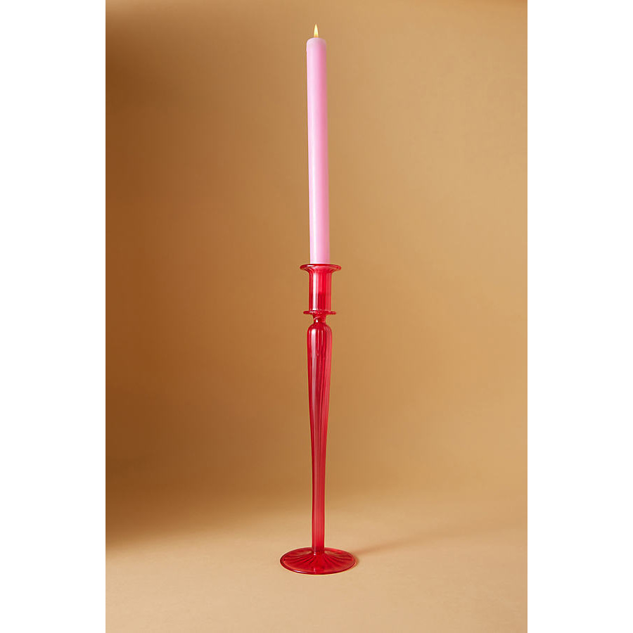 Anna + Nina The Peony Glass Taper Candle Holder by Anthropologie