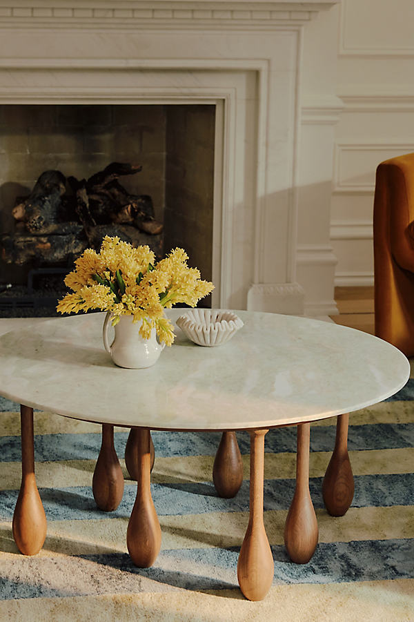 ラ*ネ様 THE CIRCLE 30TH ANNIVERSARY EDITION LALA Reimagined Round Marble Coffee Table by Anthropologie
