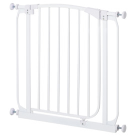 HOMCOM Baby Safety Gate Stair Barrier Pressure Fit Home Doorway Corridors Room Divider Guard with Adjusting Screws White 72.5 x 71cm