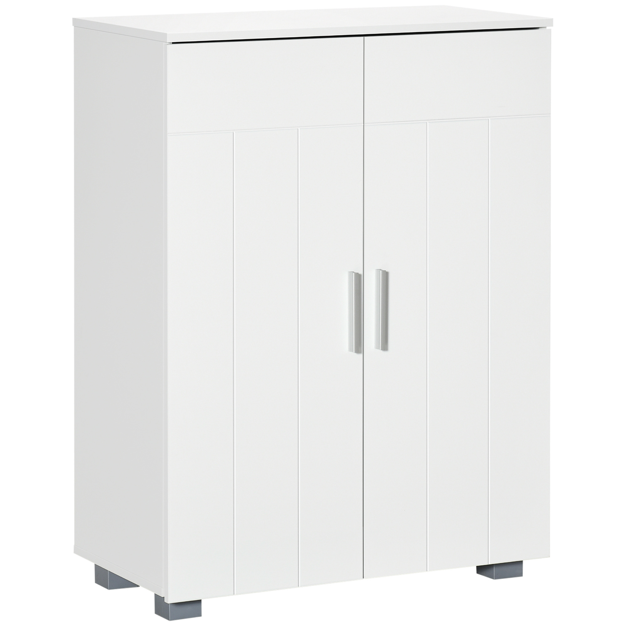 Kleankin modern bathroom floor cabinet free standing linen cabinet