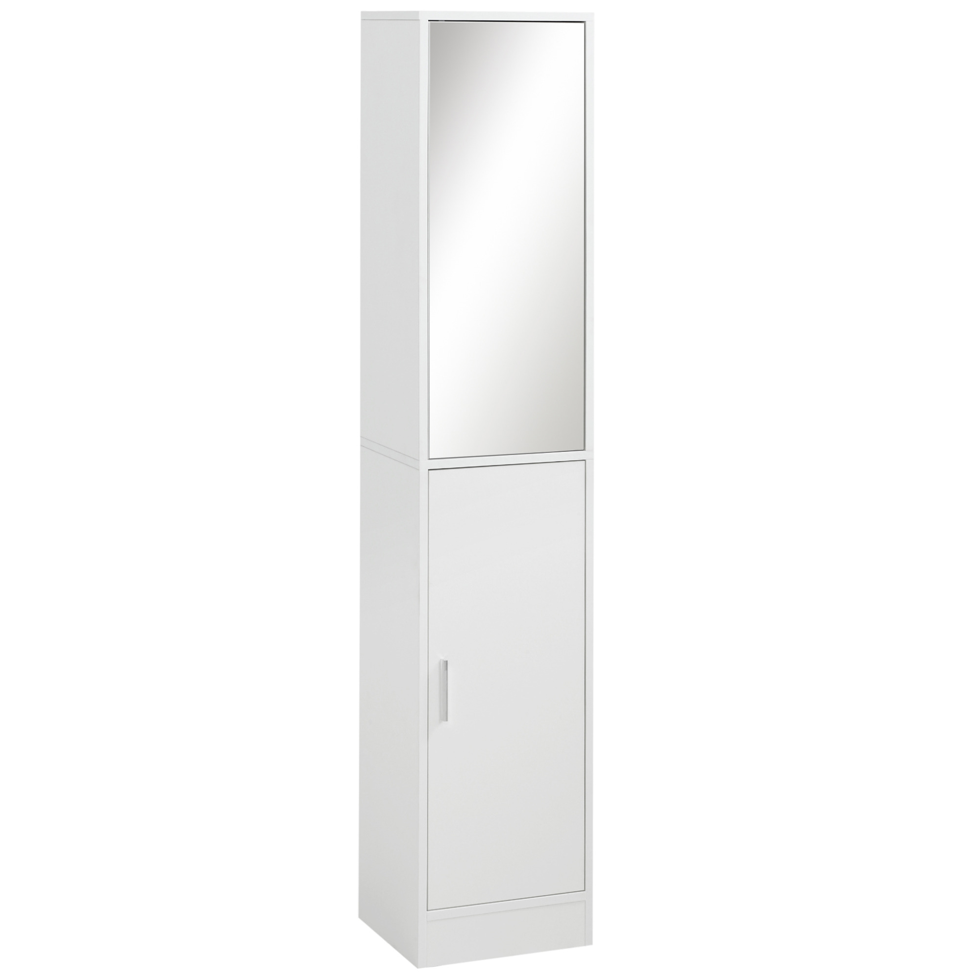 kleankin Tall Mirrored Bathroom Cabinet, Bathroom Storage Cupboard ...