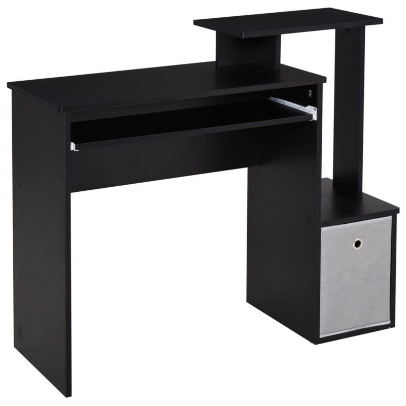 Computer PC Desk with Sliding Keyboard Tray Storage Drawer Shelf