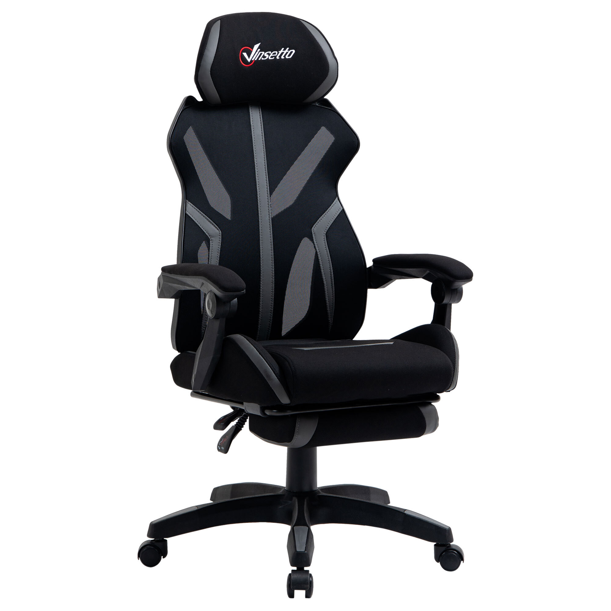 Vinsetto Mesh Office Chair Desk Task Computer Recliner with Footrest ...