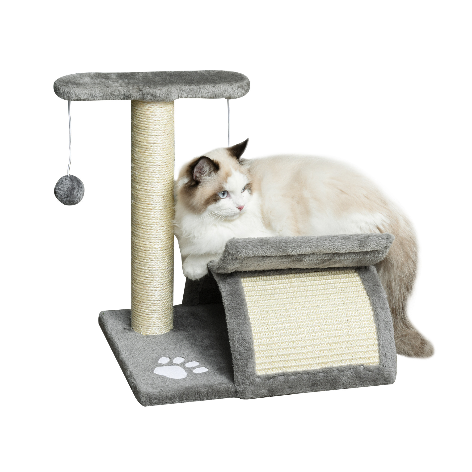 Pawhut Cat Tree Scratching Post Kitten Scratcher Kitty Activity Play ...