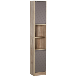 HOMCOM Tall Bathroom Storage Cabinet with MDF Triamine Board Tall ...
