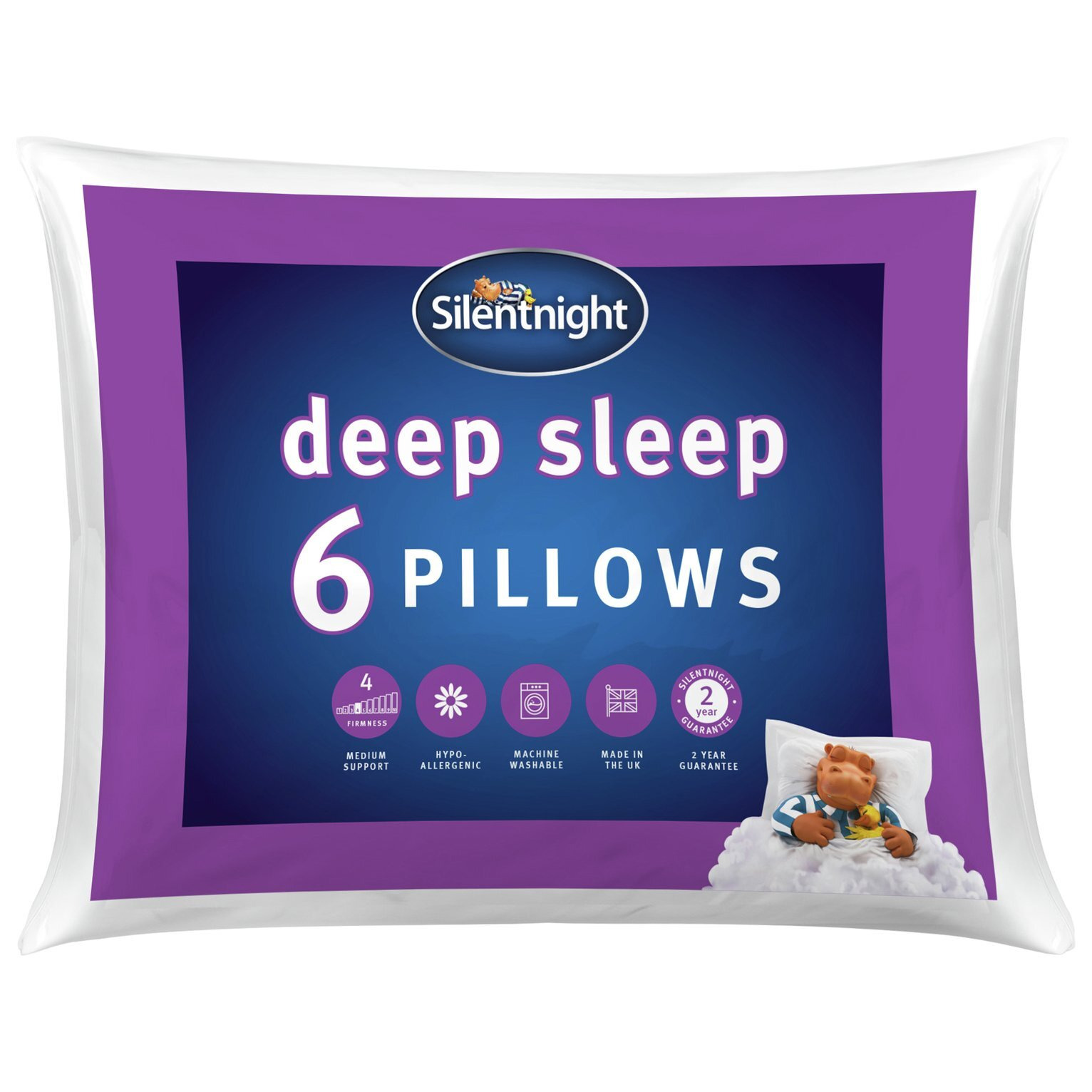 Silentnight Deep Sleep Firm Support Pillow 6 Pack by Argos