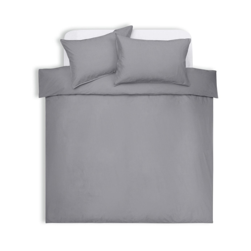 Habitat Cotton 180TC Linen Look Grey Bedding Set Single by Argos