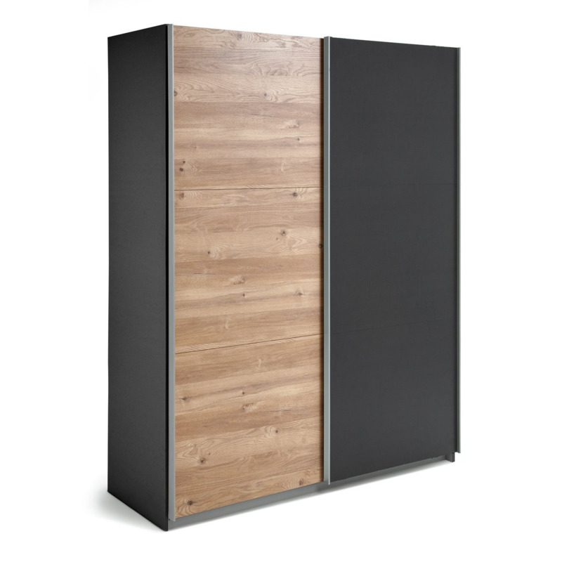 Habitat Holsted Medium Sliding Wardrobe Anthracite & Oak by Argos
