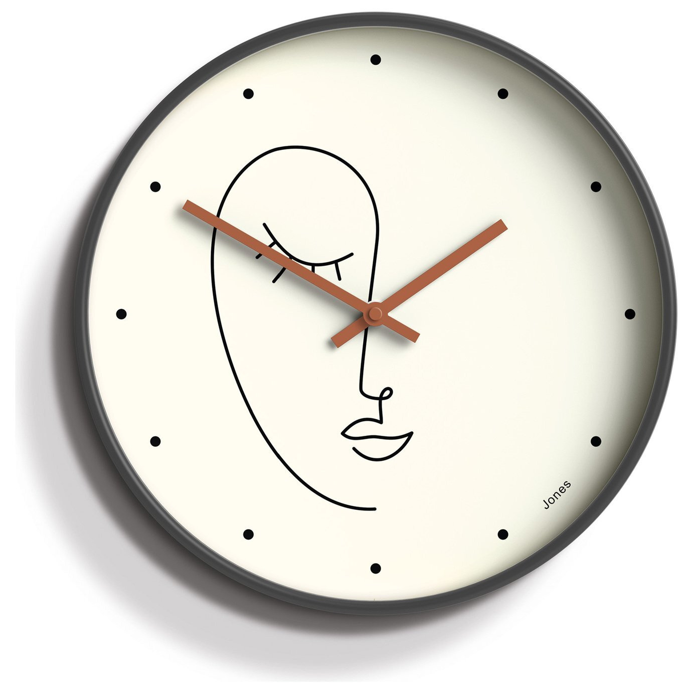 Jones Clocks Olivia Abstract Face Design Wall Clock Grey by Argos