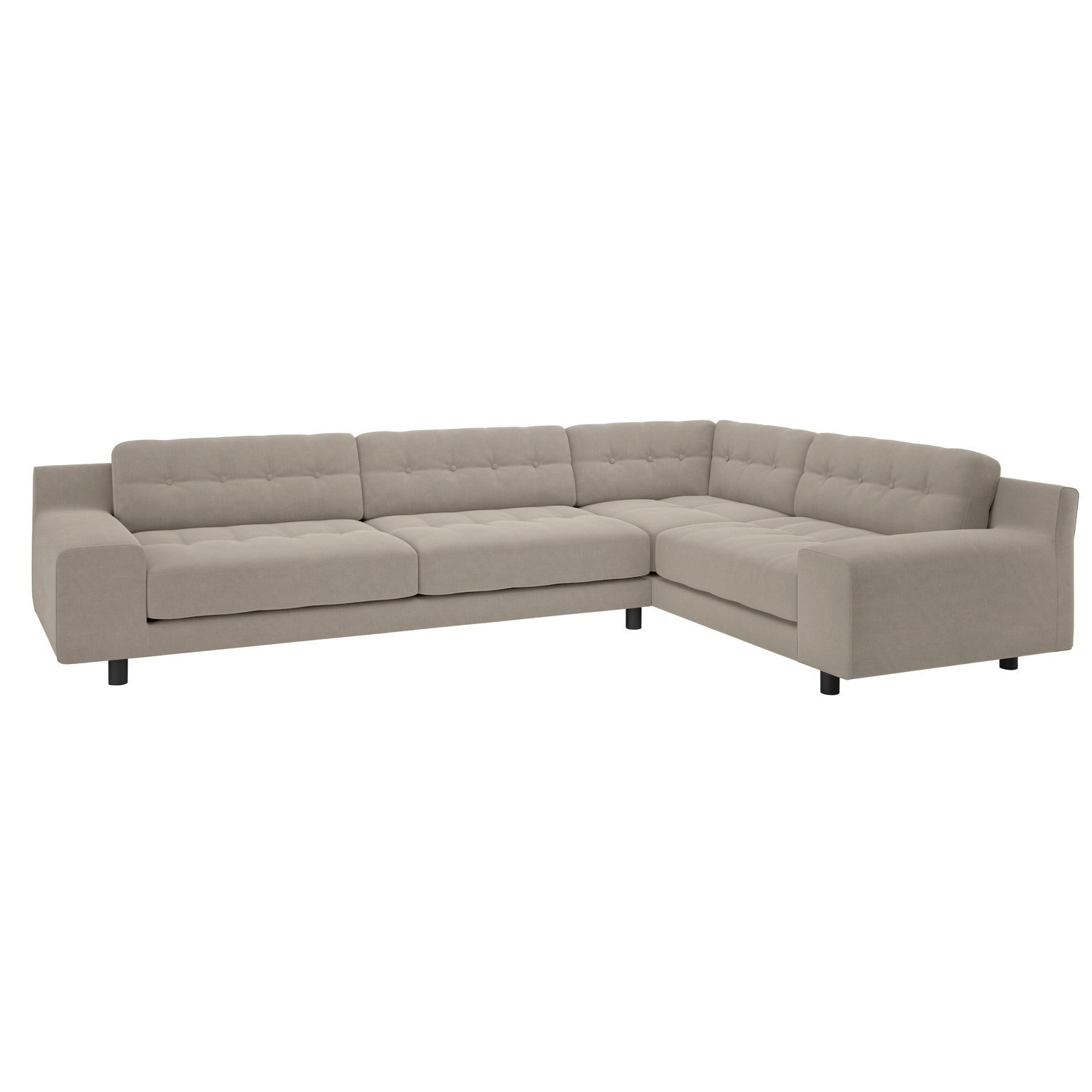 Habitat Hendricks Velvet Left Hand Corner Sofa Natural by Argos