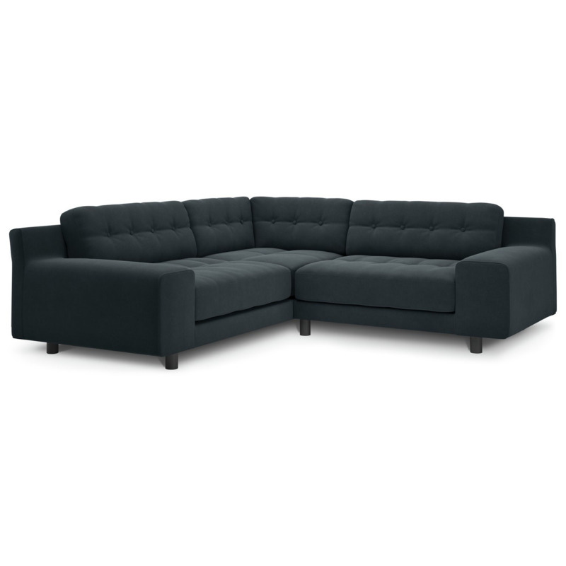 Habitat Hendricks Velvet Right Hand Corner Sofa Charcoal by Argos