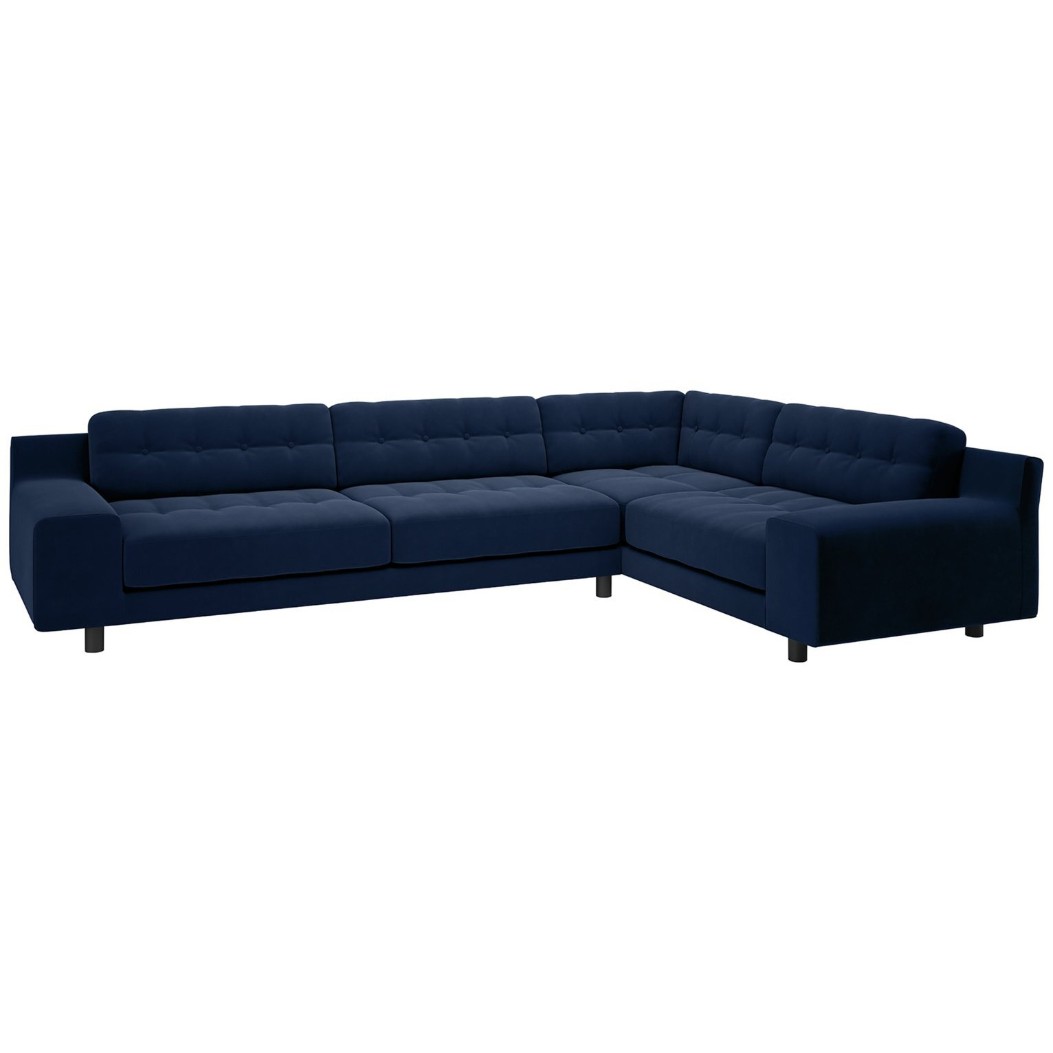 Habitat Hendricks Velvet Left Hand Corner Sofa Navy by Argos