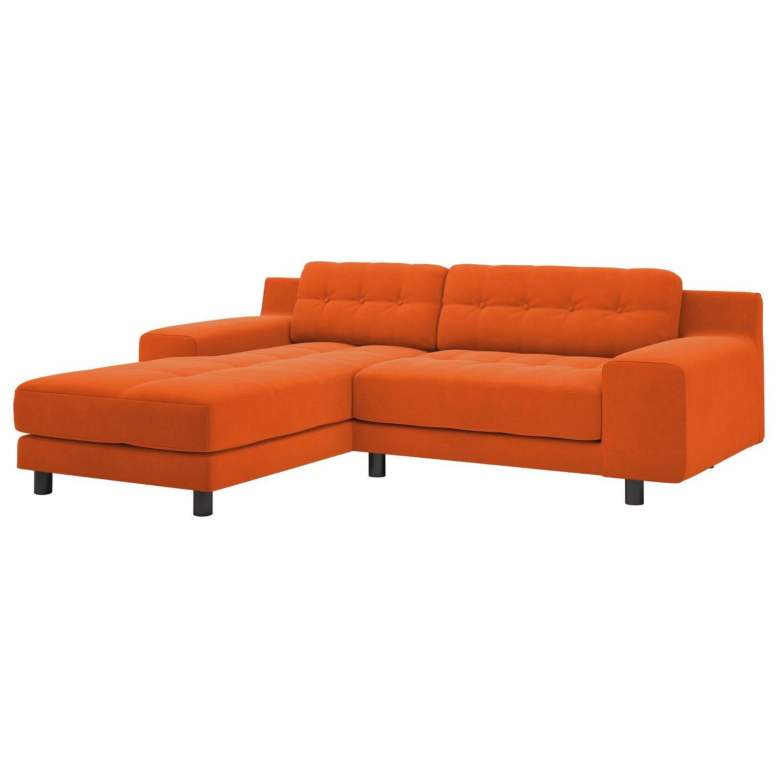 Habitat Hendricks Velvet left Hand Corner Chaise SofaOrange by Argos