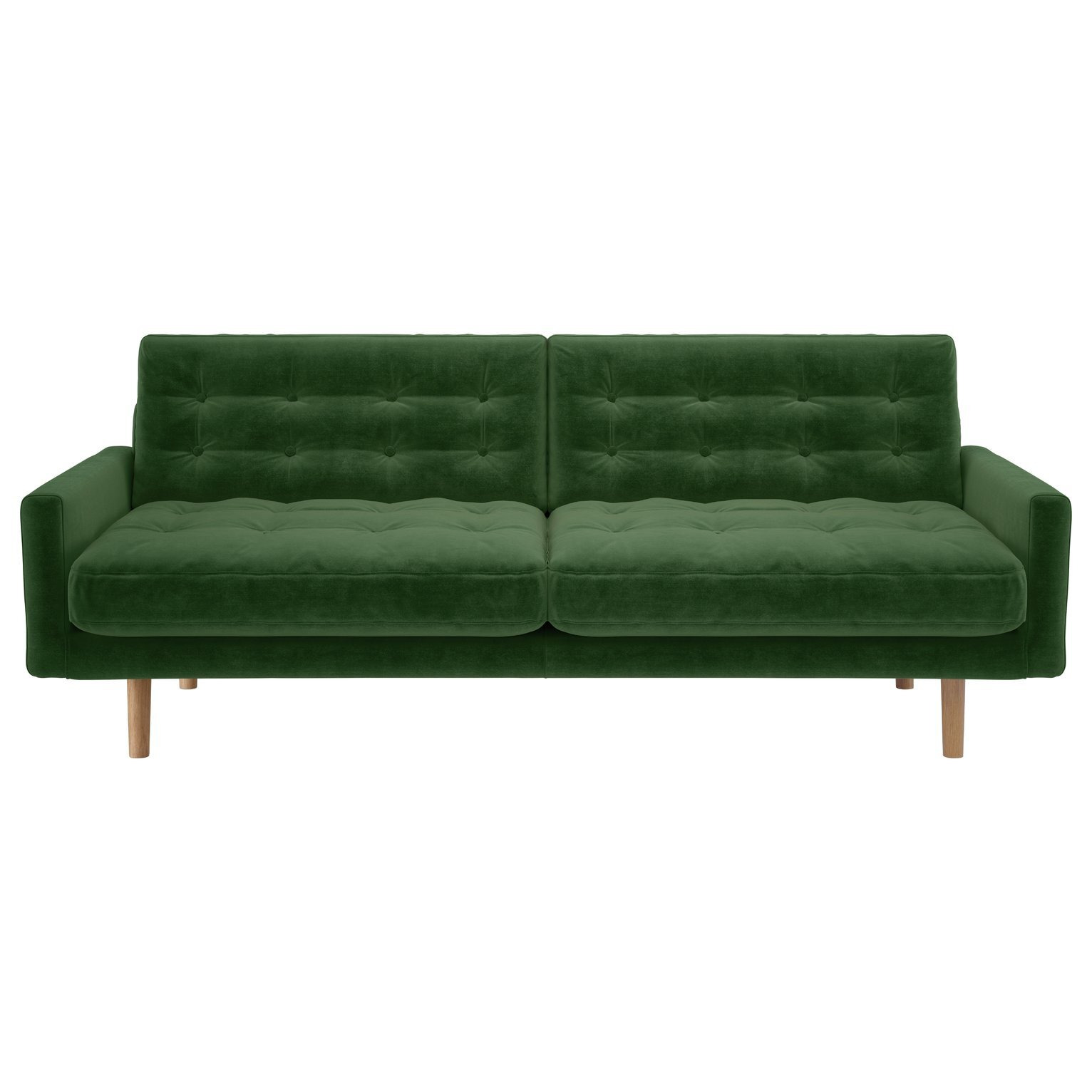 Habitat Fenner Velvet 3 Seater Sofa Moss Green by Argos