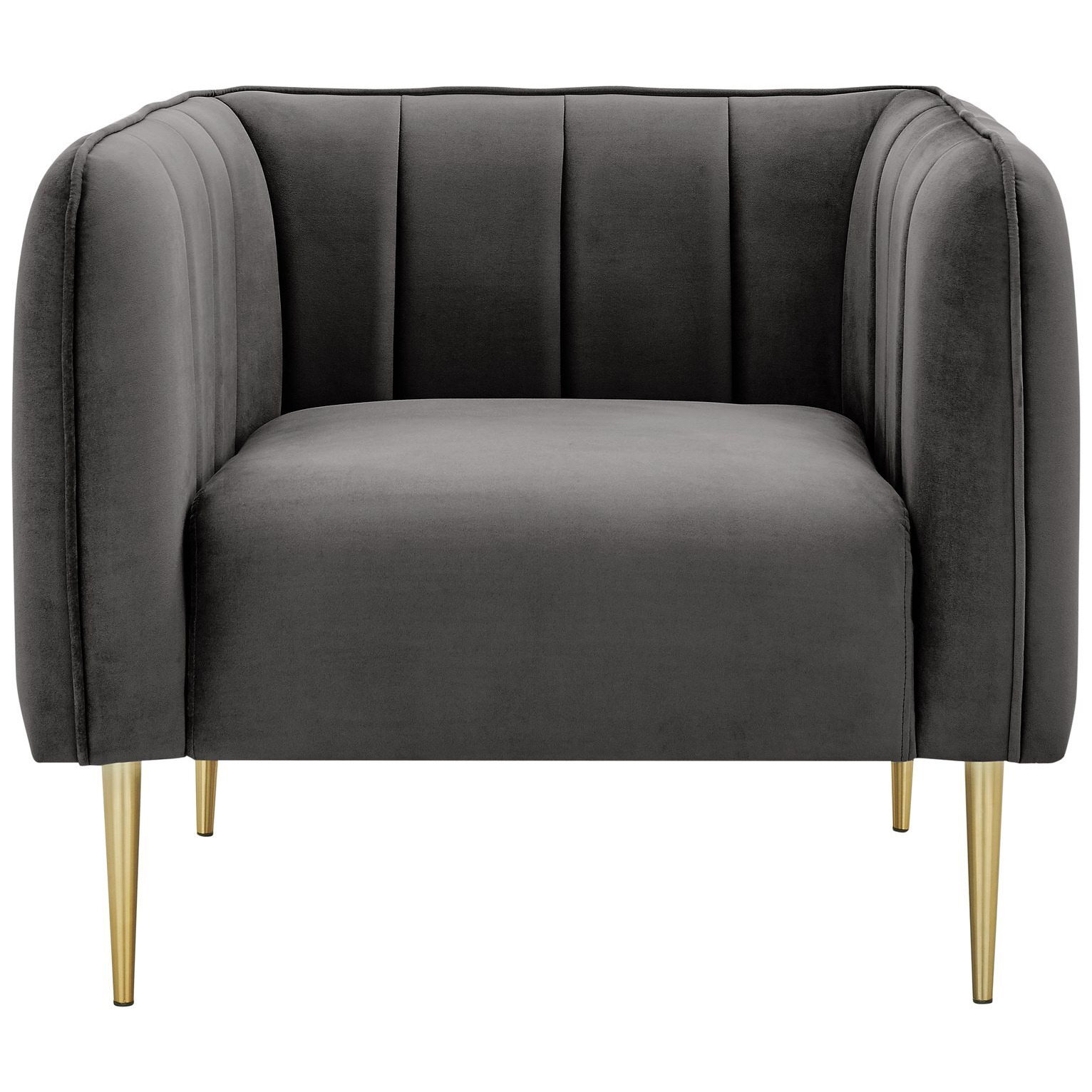 Habitat Lola Velvet Armchair Charcoal by Argos