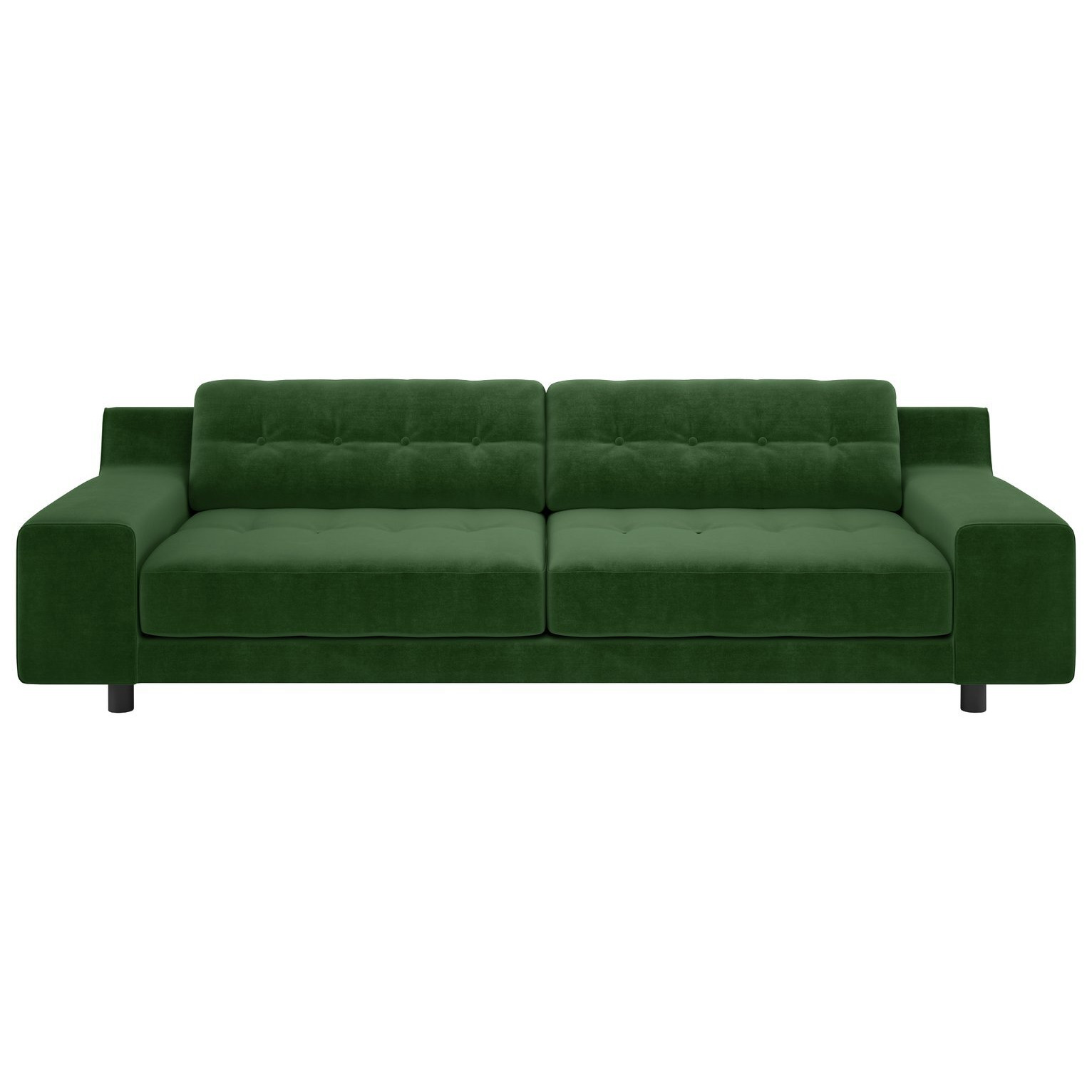 Habitat Hendricks Velvet 4 Seater Sofa Moss Green by Argos