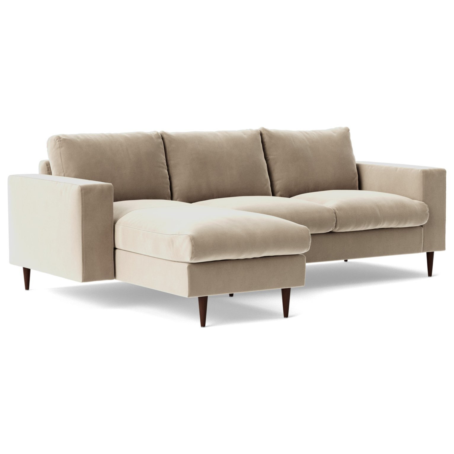 Swoon Evesham Velvet Left Hand Corner Sofa Taupe by Argos