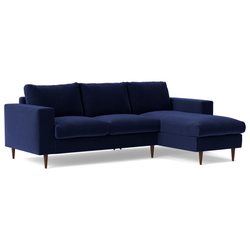Swoon Evesham Velvet Right Hand Corner Sofa Ink Blue by Argos