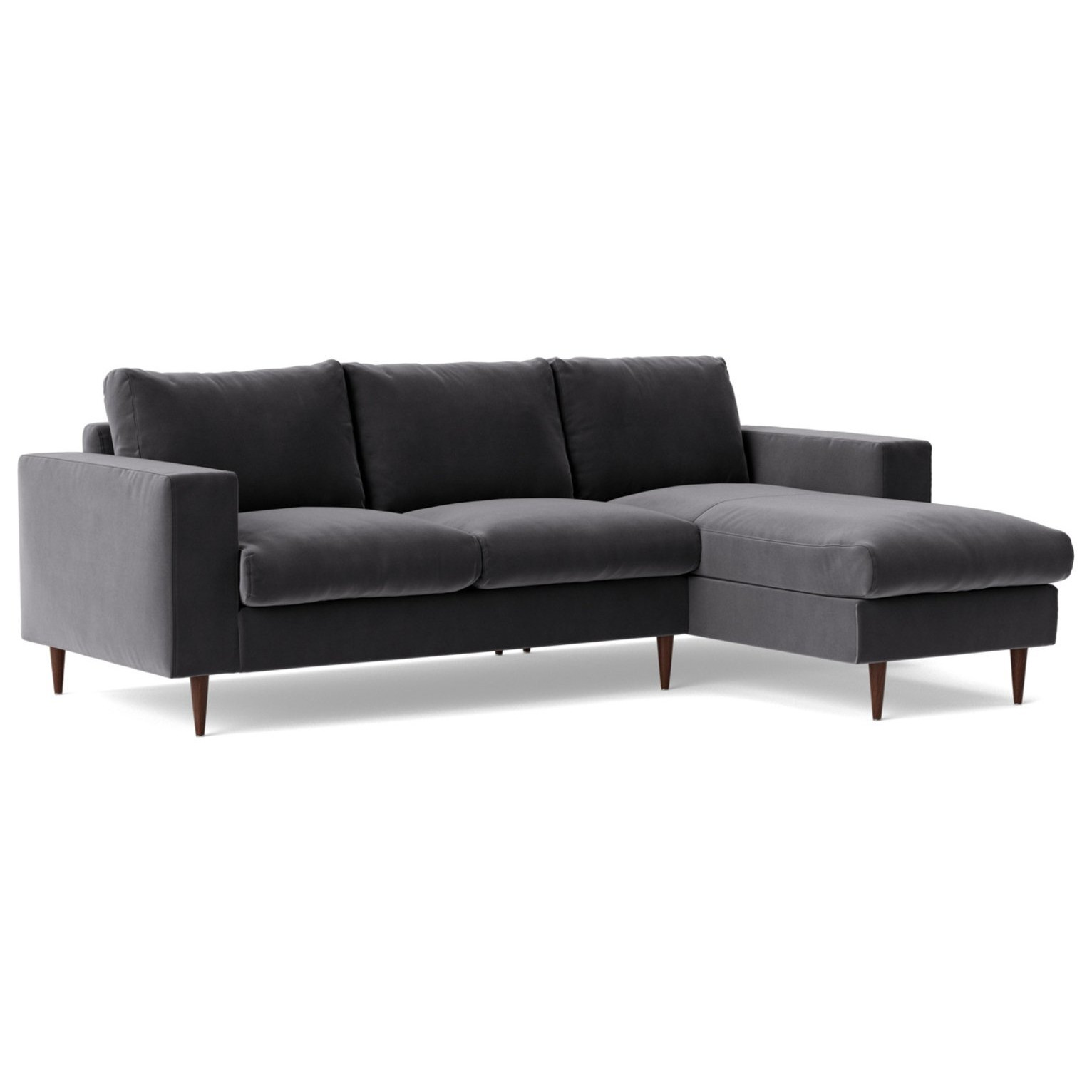 Swoon Evesham Velvet Right Hand Corner Sofa Granite Grey by Argos