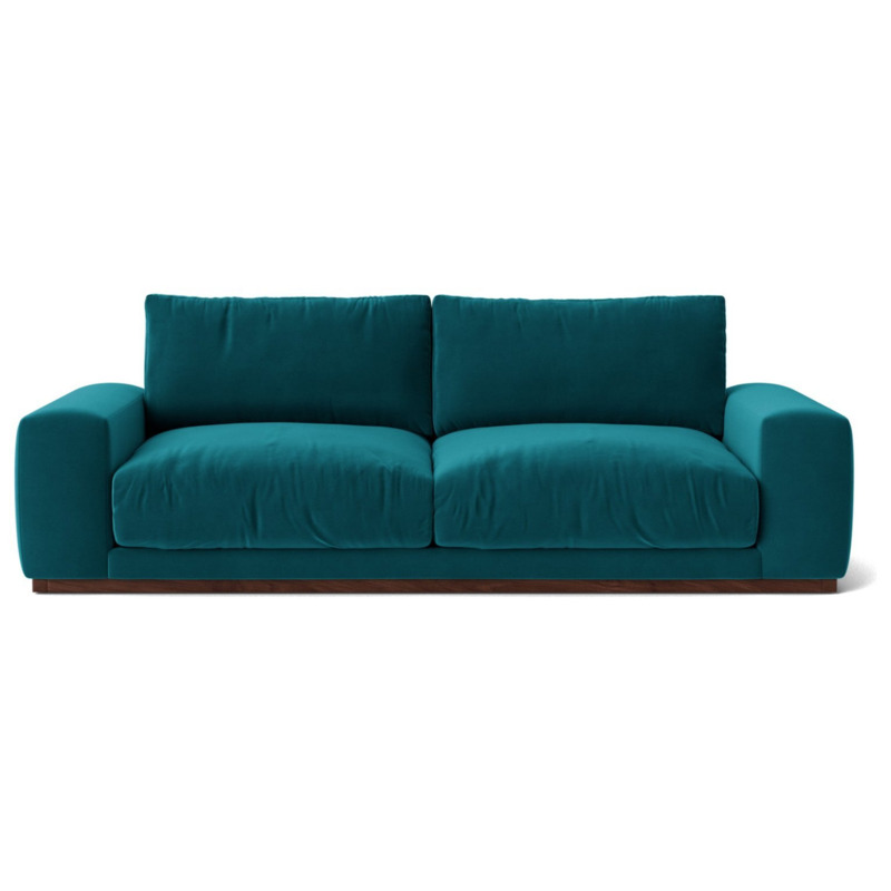 Swoon Denver Velvet 3 Seater Sofa Kingfisher Blue by Argos