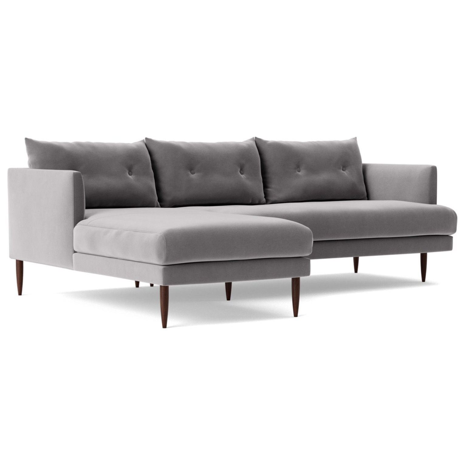Swoon Kalmar Velvet Left Hand Corner Sofa Silver Grey by Argos