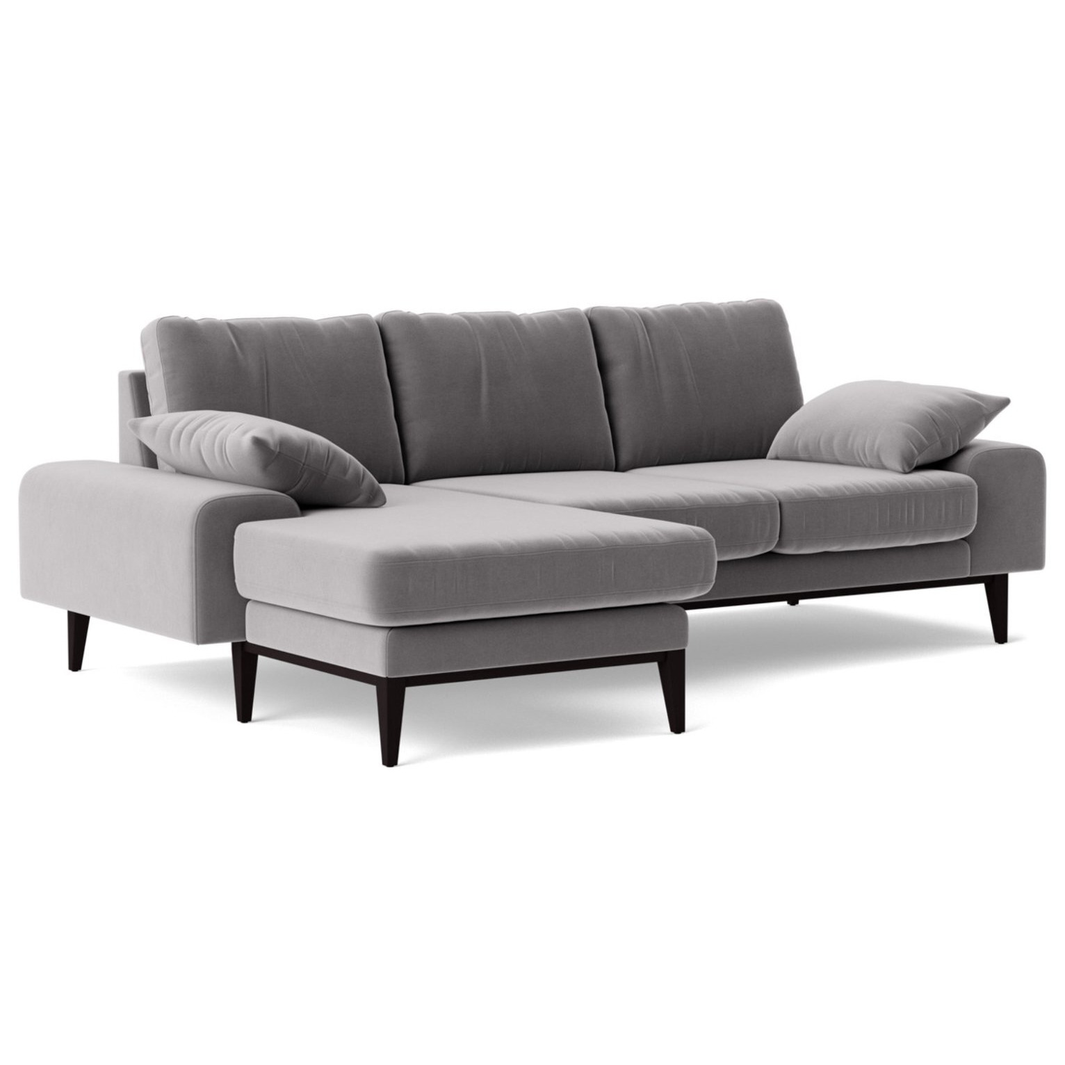 Swoon Tulum Velvet Left Hand Corner Sofa Silver Grey by Argos