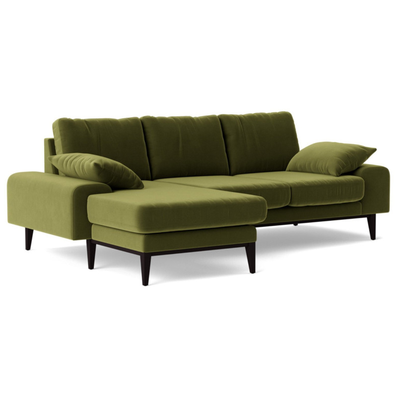 Swoon Tulum Velvet Left Hand Corner Sofa Fern Green by Argos