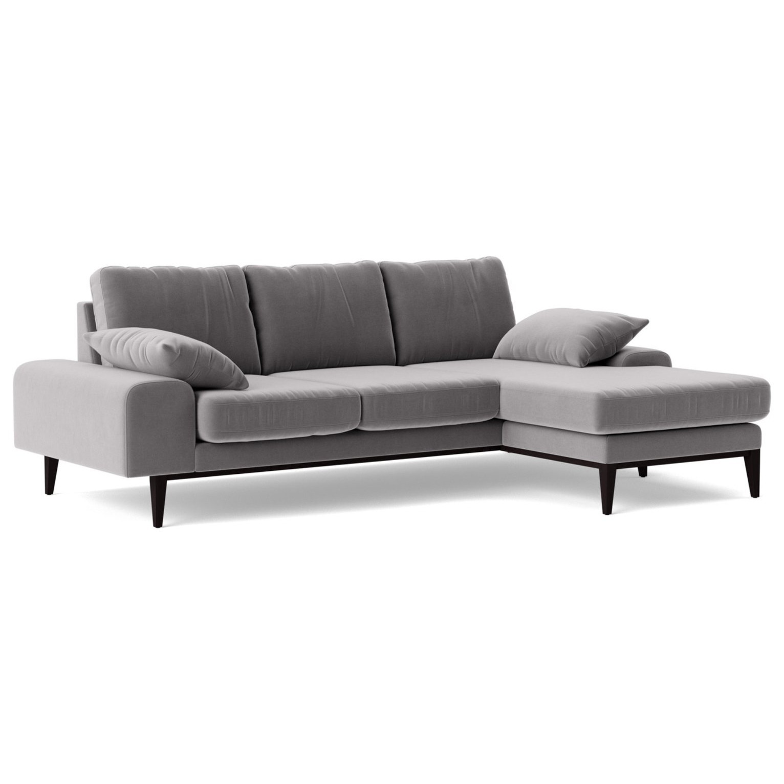Swoon Tulum Velvet Right Hand Corner Sofa Silver Grey by Argos