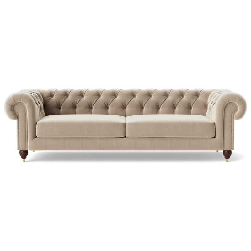 Swoon Winston Velvet 4 Seater Sofa Taupe by Argos