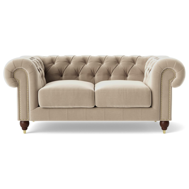 Swoon Winston Velvet 2 Seater Sofa Taupe by Argos