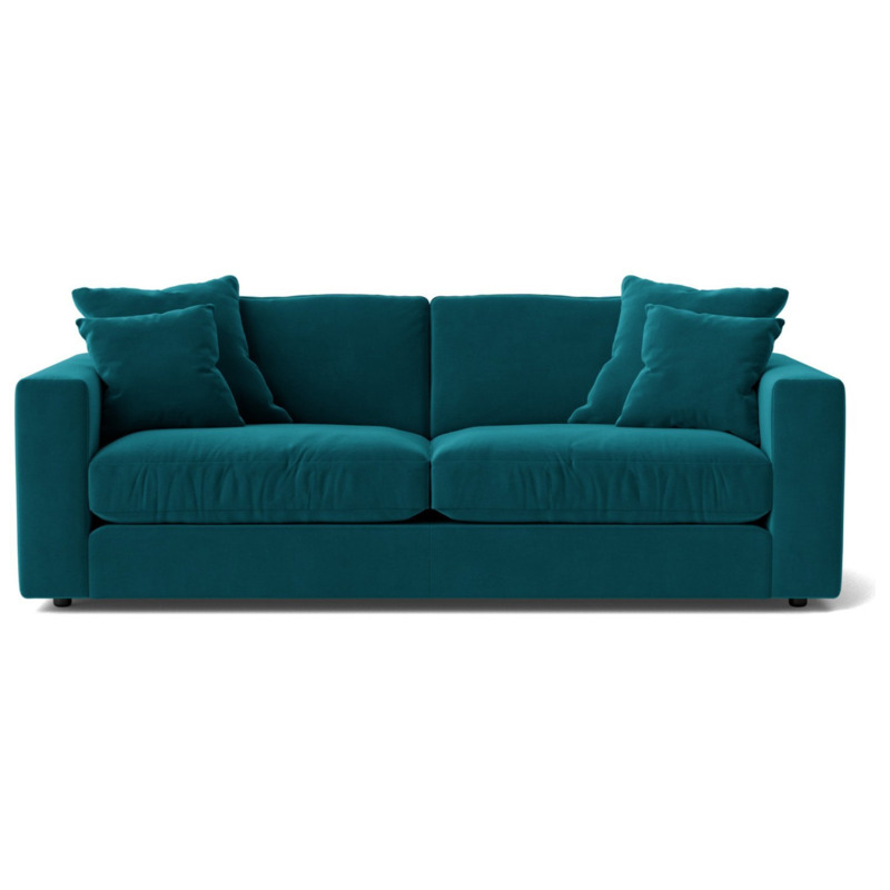 Swoon Althaea Velvet 3 Seater Sofa Kingfisher Blue by Argos