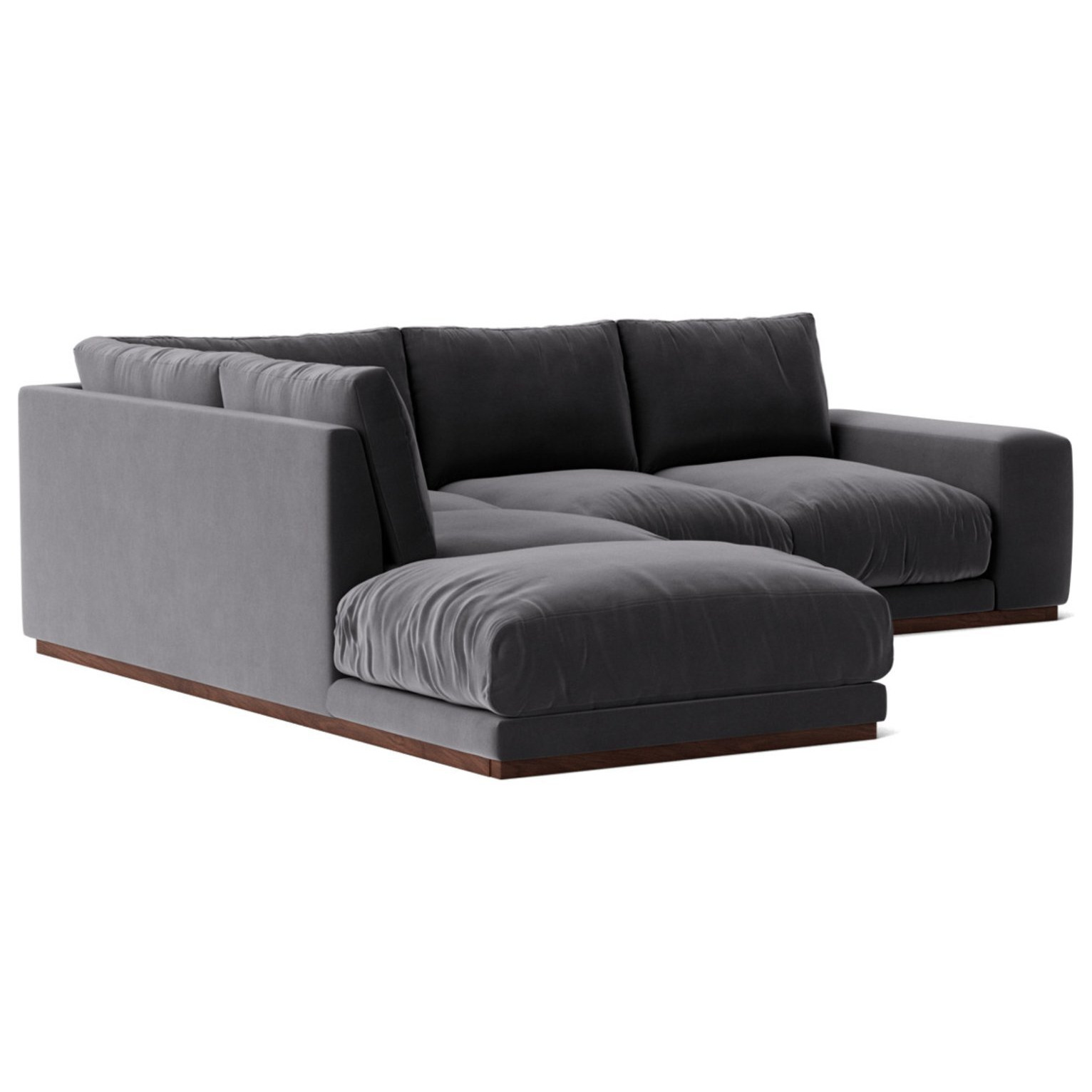 Swoon Denver Velvet Left Hand Corner Sofa Granite Grey by Argos